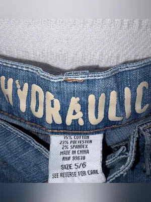 Vintage Hydraulic Y2K Low Rise Micro Mini Denim Shorts Distressed Size 6 2000s thumbnail 4