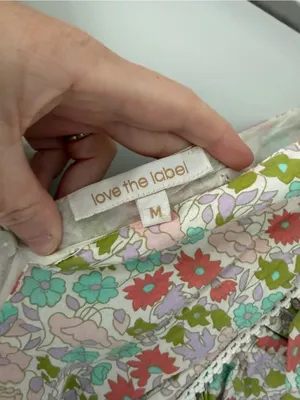 Anthropologie Love the Label Ines Floral Ruffle Sleeve Tiered Mini Boho Cottagecore Dress M thumbnail 5