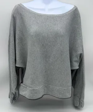 Zara Light Gray Off-the-Shoulder Sweater thumbnail 1