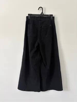 Halara Flex High Waist Casual Wide Leg Boho Stretch Jeans Carbon Black Denim S thumbnail 4