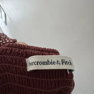 Abercrombie & Fitch Brown‎ and White Polka Dot Y2K Long Sleeve Dress thumbnail 8