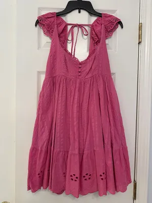 Urban Outfitters Pink Wildflower Lace Babydoll Mini Dress thumbnail 3
