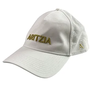Aritzia Detour Women's White Gold Logo Embroidered Snapback Trucker Cap Hat OS thumbnail 1