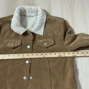 FAVLUX FASHION Women's Corduroy Sherpa Lined Trucker Jacket Tan‎ Penny Lane thumbnail 5
