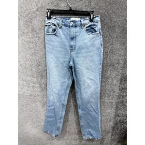 Abercrombie & Fitch Womens Jeans 28 Light Wash 90s Straight Ultra High Rise thumbnail 3