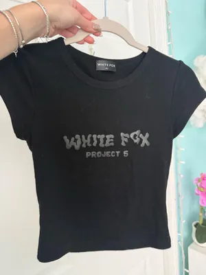 White fox baby tee thumbnail 3