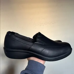 Worx Womens Black Leather‎ Slip On Work Comfort Slip Resistant Shoes Sz 10 M thumbnail 2