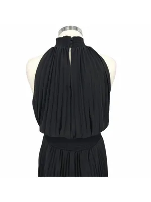 Halogen Pleated Sleeveless Cocktail Party Dress Black Size Large NWOT thumbnail 5