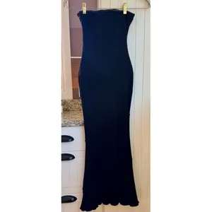 Princess Polly Oscar Black Strapless Ribbed Maxi Dress Bodycon Mermaid US 2 thumbnail 3