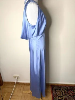 Abercrombie Pale Blue Satin Cowl Back Maxi Dress thumbnail 7