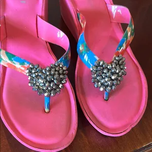 Gianni Bini Pink Jeweled Sandals thumbnail 4