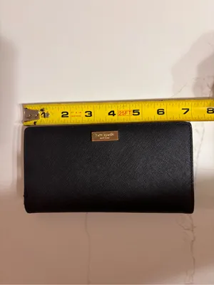 Kate Spade Black Wallet 4” x 7” cardholder, pockets. Coin holder/ ID window thumbnail 13