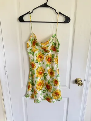 Bec + Bridge Sunflower Print Silk Slip Dress thumbnail 2