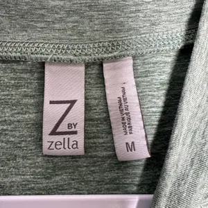 Z by Zella Womens‎ Medium Green Heathered Cropped Mock Neck Pullover Long Sleeve thumbnail 4