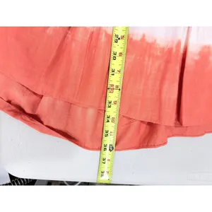 Sachin & Babi Pink Orange Dip Dye‎ Smocked Tiered Cotton Mini Dress Resort M thumbnail 11