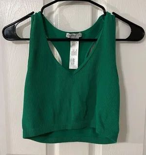 Green Cropped Tank Top Size M thumbnail 1