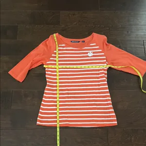 Cutter and Buck Clemson Orange and White Striped 3/4 Sleeve Top M PRICE DROP!!! thumbnail 4