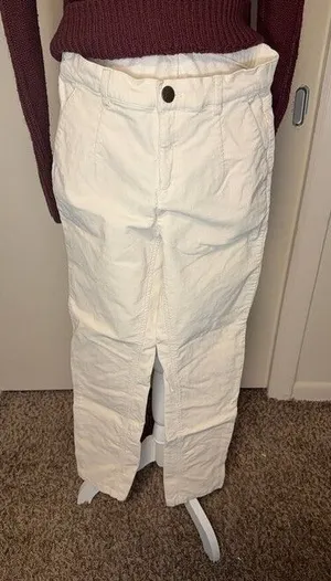 Et Satin White Corduroy Pants thumbnail 1