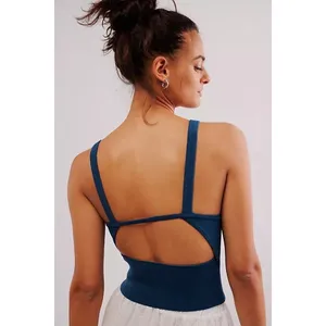 Free People Small Teagan Swit Cami Dawn Mauve Knit Ribbed Open Back Festival EUC thumbnail 8