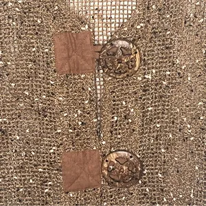Ultimate Crochet Knit Sweater Top Size S Brown Artsy Natural Earthy thumbnail 3