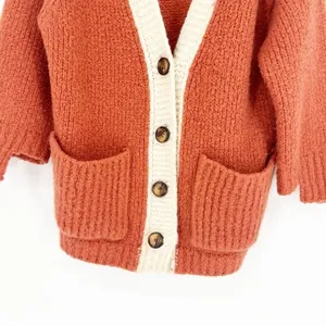 POL Chunky‎ Knit Longline Cardigan Women's Size S Orange Academia thumbnail 4
