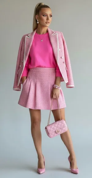 J.Crew Womens Bright Pink Wool Crewneck Long Sleeve pull over Sweater thumbnail 1