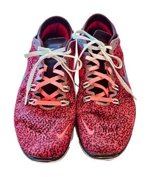 Nike Free 5.0 TR Fit 4 cross training speckled shoes hot pink n black womens sz9 thumbnail 1