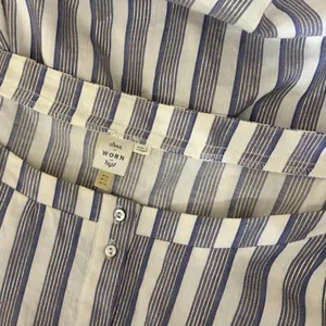 Anthropologie SEEN WORN KEPT Jenna Lurex Stripe Dress Blue White‎ Midi Size 12 thumbnail 11