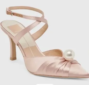Dolce Vita Kaysey Light Blush Satin Heels Size 9 thumbnail 1
