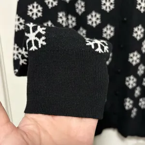 *Loft Black & White Snowflake Women’s Button Up Cardigan Sweater thumbnail 5