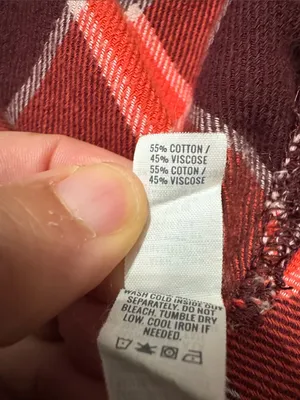 AERIE Plaid Flannel Pajama Shirt M 22.5” p2p Red/Burgundy thumbnail 8