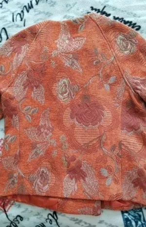 Collection By Harve Benard Women's Orange Tapestry Blazer Jacket Size 4 thumbnail 5