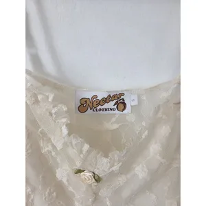 Nectar Lace Top Ivory Cream Fairy Festival Angel Coquette Sheer Y2K 90s Small thumbnail 7