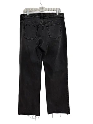 Abercrombie The Baggy Low Rise Jean in Black Wash Denim - Size 8/29 thumbnail 2