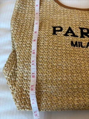 Tan And Brown Tote Bag…Both Faux Leather And Faux Straw “Paris/Milan”Design Nwts thumbnail 15