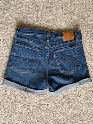 Levis Premium Denim Shorts blue Wedgie fit rolled Cuff Jean summer shorts sz 30 thumbnail 6
