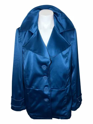 Lane Bryant Teal Satin Pea Coat thumbnail 1