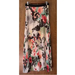 Presley Skye sz M Crinkled Watercolor Floral Print Maxi Dress Feminine Whimsical thumbnail 5