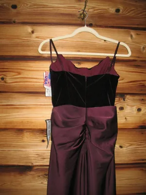 NWT Betsy & Adam Velvet Satin Plum Gown Dress Size 12 thumbnail 10