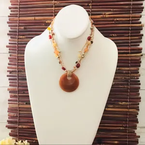 Lia Sophia Seed Bead Glass Pendant Necklace thumbnail 2