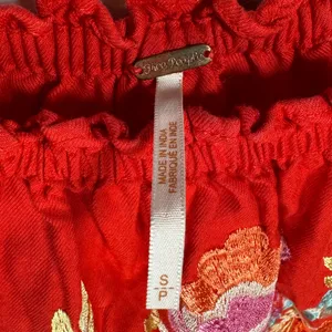 Free People Red Fleur Du Jour off the shoulder embroidered floral dress‎ small thumbnail 7