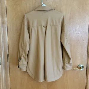 Maeve Tan Camel Tone Faux Leather‎ Oversized Jacket Size XXS thumbnail 7