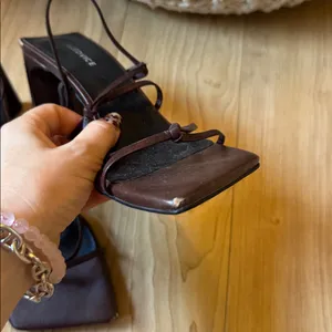 Dark Brown Strappy Heels Size 6 thumbnail 3