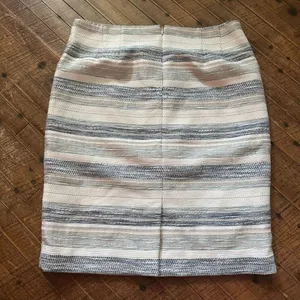 Ann Taylor textured multicolored striped business casual 8 skirt thumbnail 3