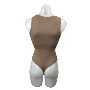 Aritzia Babaton Contour Crew Muscle Women's Beige Sleeveless Tank Bodysuit Top S thumbnail 4