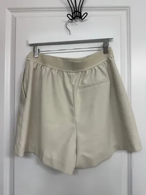 SPANX Stretch Twill Trouser Shorts Cream Women’s L thumbnail 4
