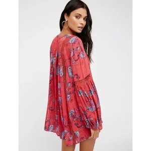 Free People Just The‎ Two Of Us Paisley Tunic Whimsy Boho S Festival Indie thumbnail 2