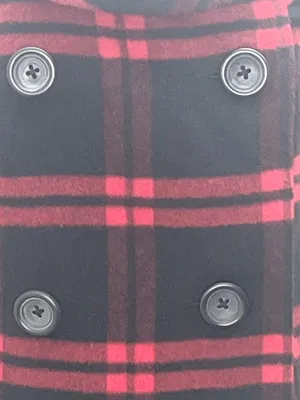 Tribal Women's Red Black Plaid Wool Blend Double Breasted Shawl Collar Coat Sz 8 thumbnail 2