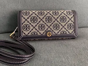 New Tory Burch T Monogram Jacquard Wallet Crossbody Clutch Purse 135846 $348 thumbnail 1