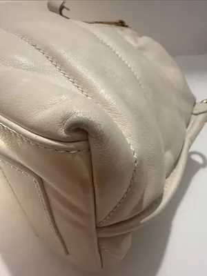 Moncler Amandine Borsa White Leather Puffer Satchel thumbnail 10